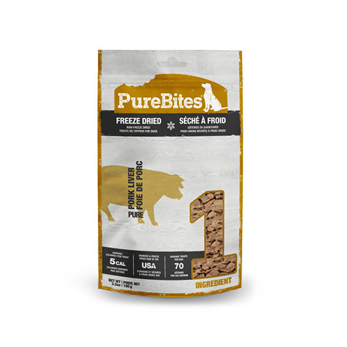 PureBites Chien Foie De Porc Séché à Froid 100g