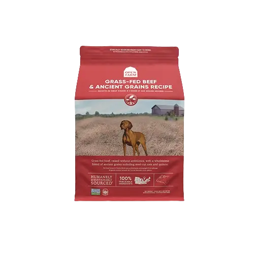 Open Farm Grains Anciens Boeuf Nourri À L'Herbe pour Chien 22lbs / 10kg