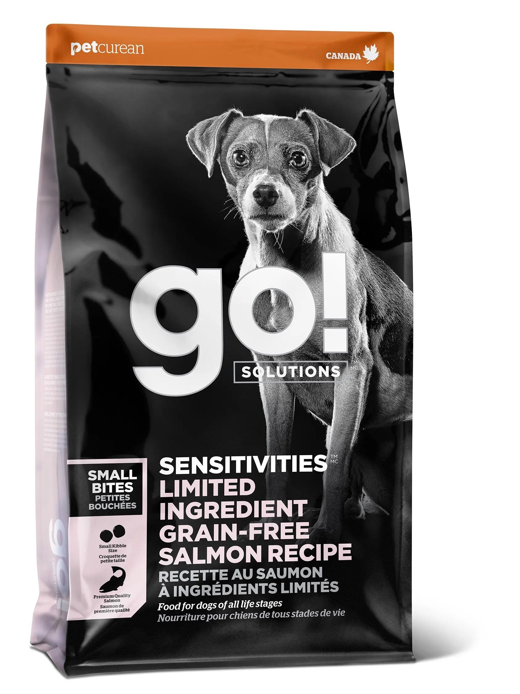 Petcurean Go! Sensitivities LID Sans Grains Pour Chien Saumon Petites Bouchées 3.5lbs / 1.59kg