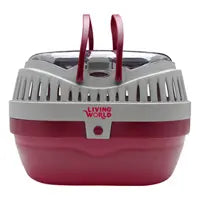 Living World Cage de Transport M 30 x 23 x 21 cm (Rouge)