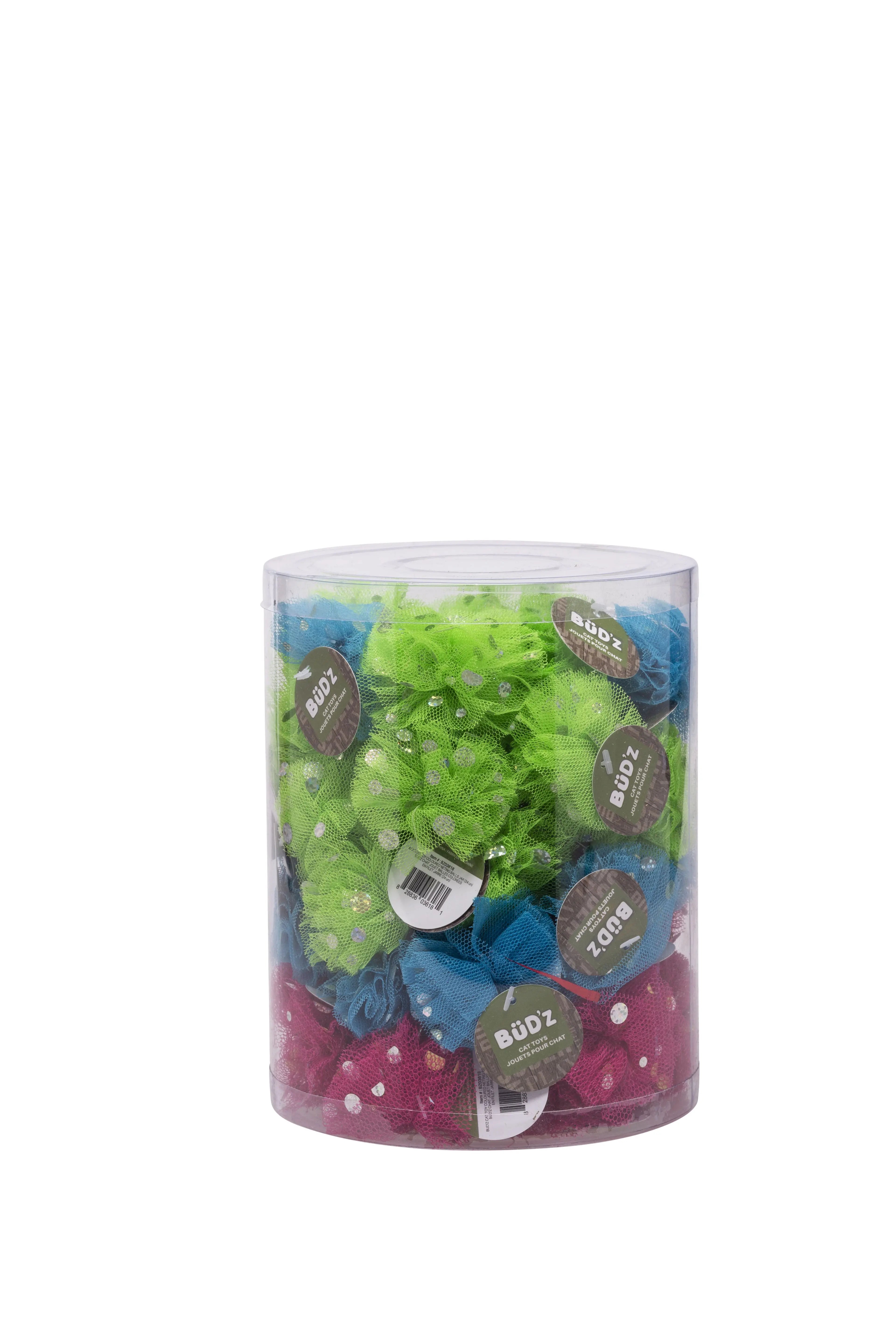 Bud'z Jouet Pour Chat Balle Colorée En Filet (Couleur Assortie)
