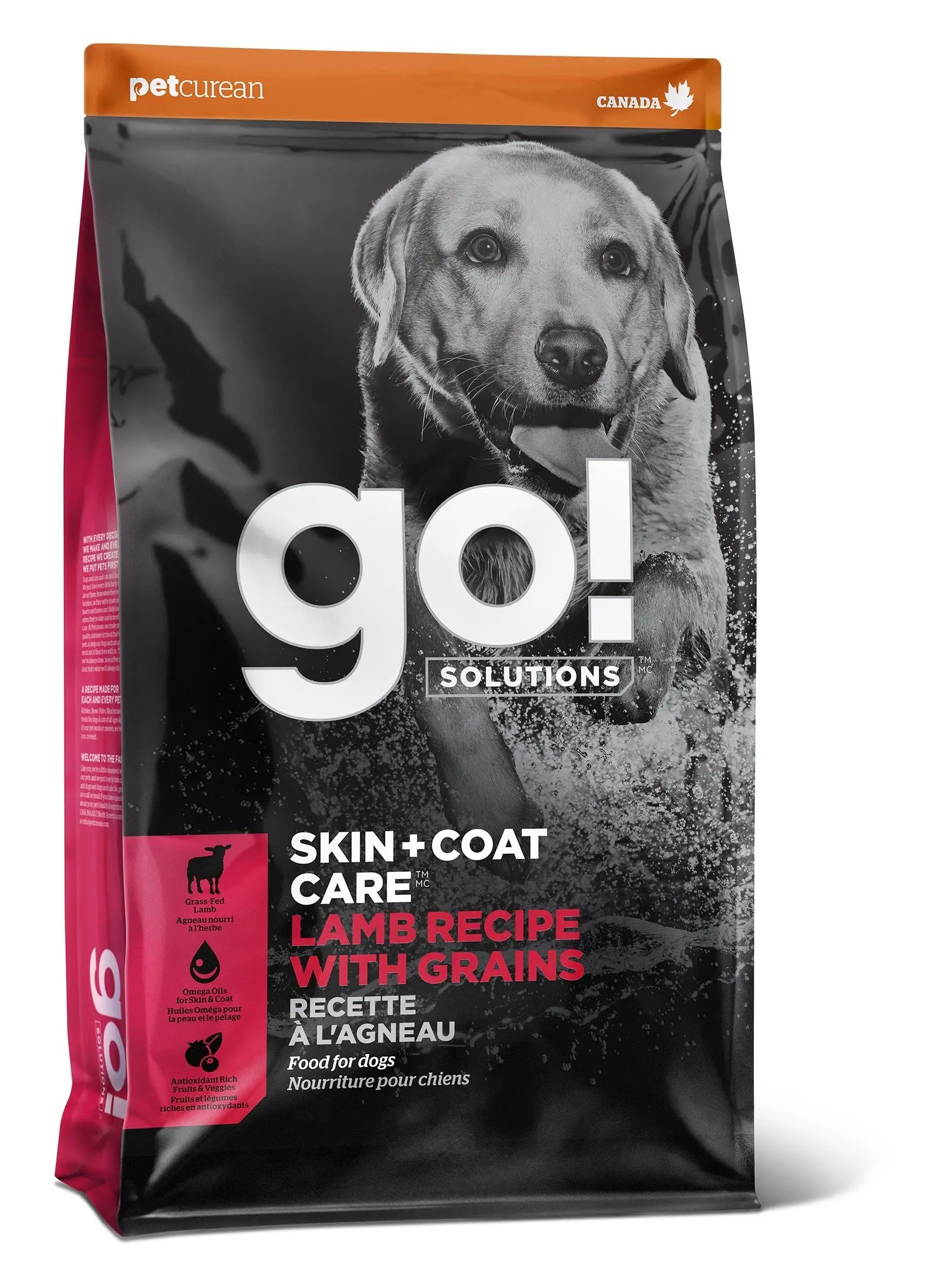 Petcurean Go! Peau + Poils Pour Chien Agneau 22lbs / 9.98kg
