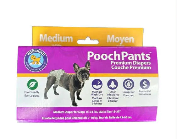 PoochPad Poochpants Culotte Hygiénique Réutilisable pour Femelle Moyen