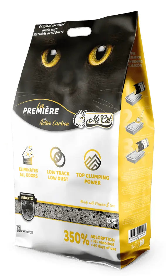 Mr Cat La Première Avec Charbon Actif Litière Agglomérante Non Parfumée 17.6lbs / 8kg