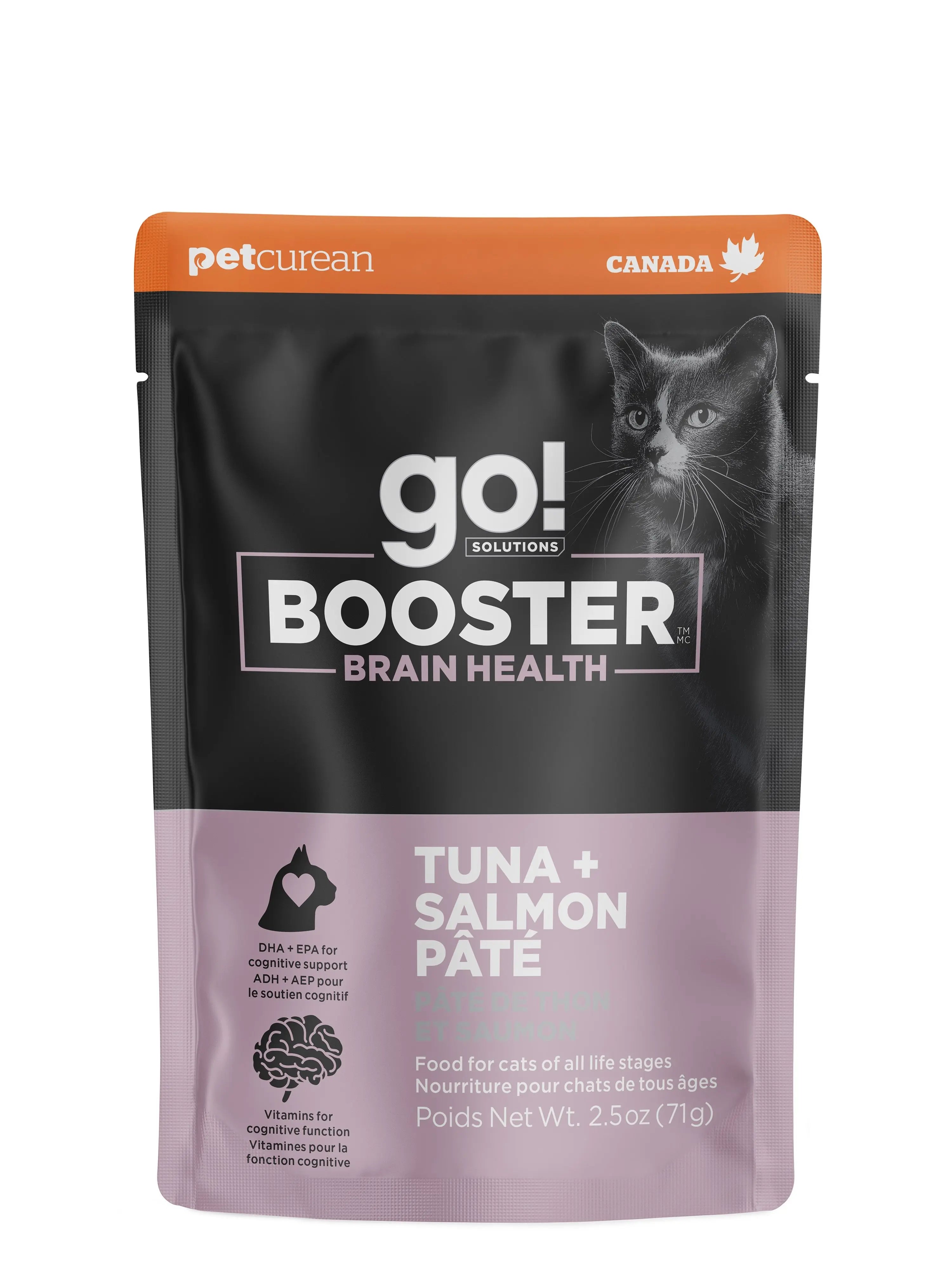 Petcurean Go! Booster Pour Chat Santé Digestive Pâté de Thon + Saumon 71g