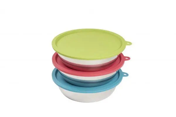 Messy Mutts Moyen Bols Avec Couvercles (Paquet de 3)