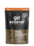 Petcurean Go! Booster pour Chat Santé Cérébrale Poulet + Saumon Hachés avec Sauce 71g