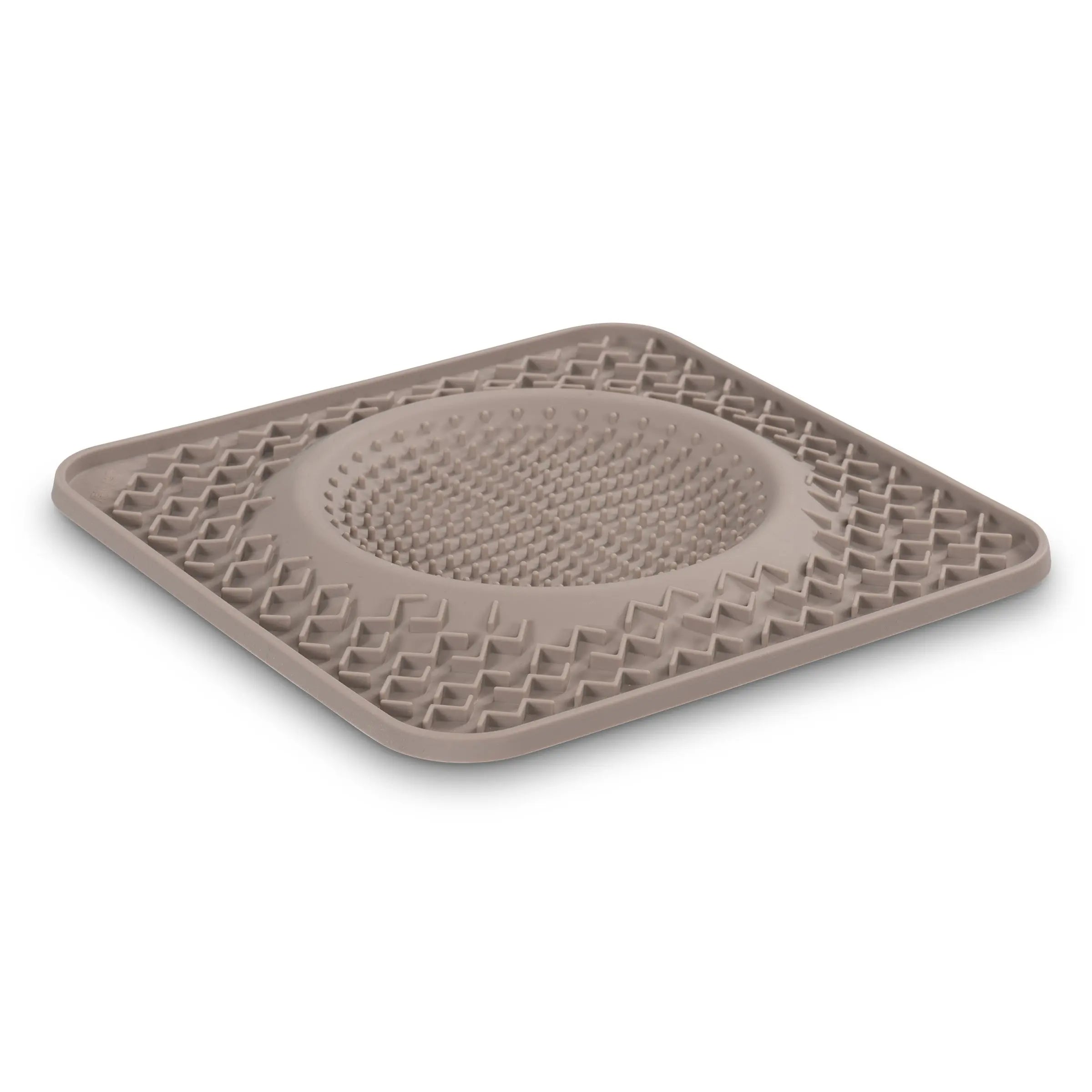 Messy Mutts Tapis D'alimentation Thérapeutique En Silicone Avec Bol Intégré 10"x10" Gris