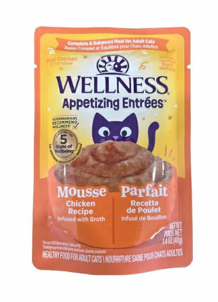 Wellness Appetizing Entrées Mousse Recette de Poulet Infusé de Bouillon 40g