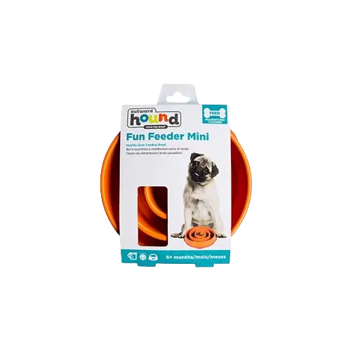 Outward Hound Bol Fun Feeder-Mini Orange