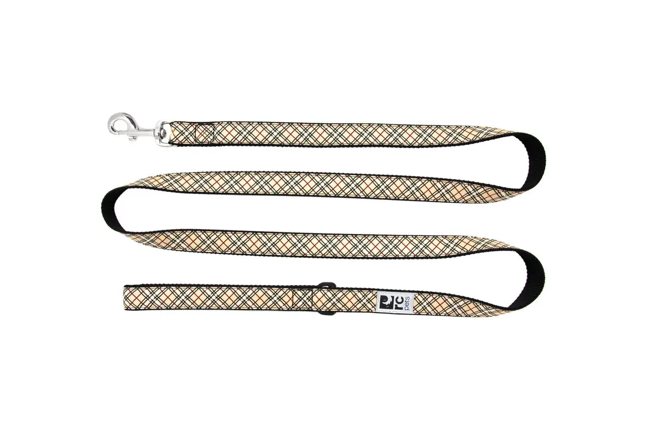 RC Pets Laisse à Motif Écossais Beige 3/4x6