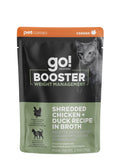 Petcurean Go! Booster pour Chat Contrôle du Poids Poulet Effiloché + Canard au Bouillon 71g