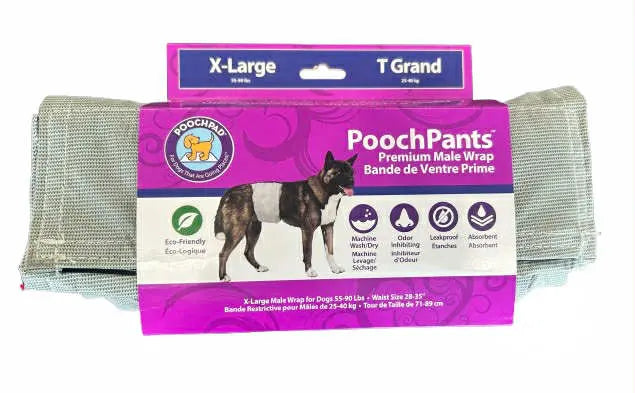 PoochPad Poochpants Bande Restrictive Réutilisable pour Mâle T-Grand