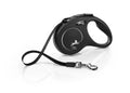 Flexi Classique Laisse Rétractable Sangle Petite 5m Noire (Jusqu'à 33lbs / 15kg)