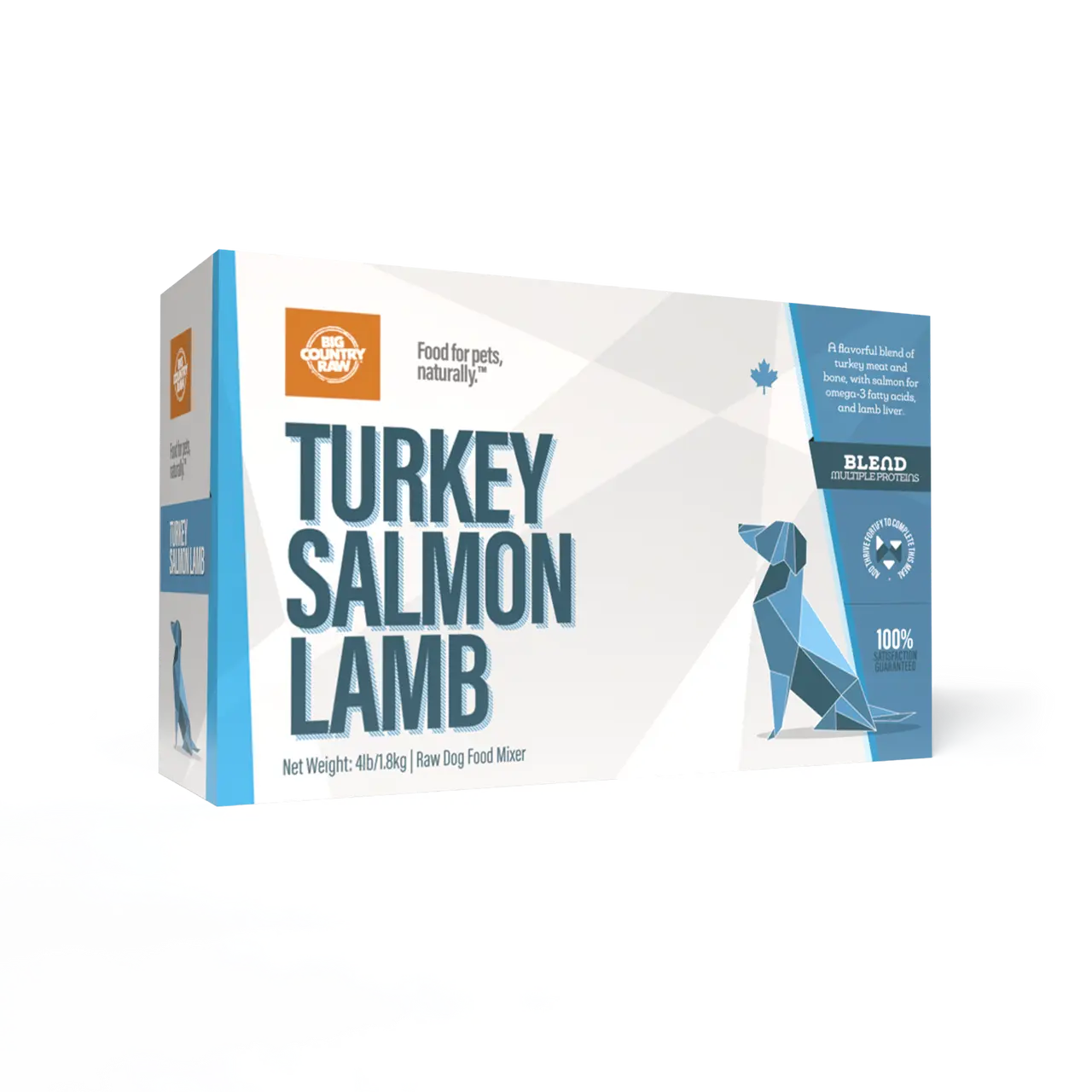 Big Country Raw Mélange Dinde Saumon Agneau 4lbs / 1.8kg