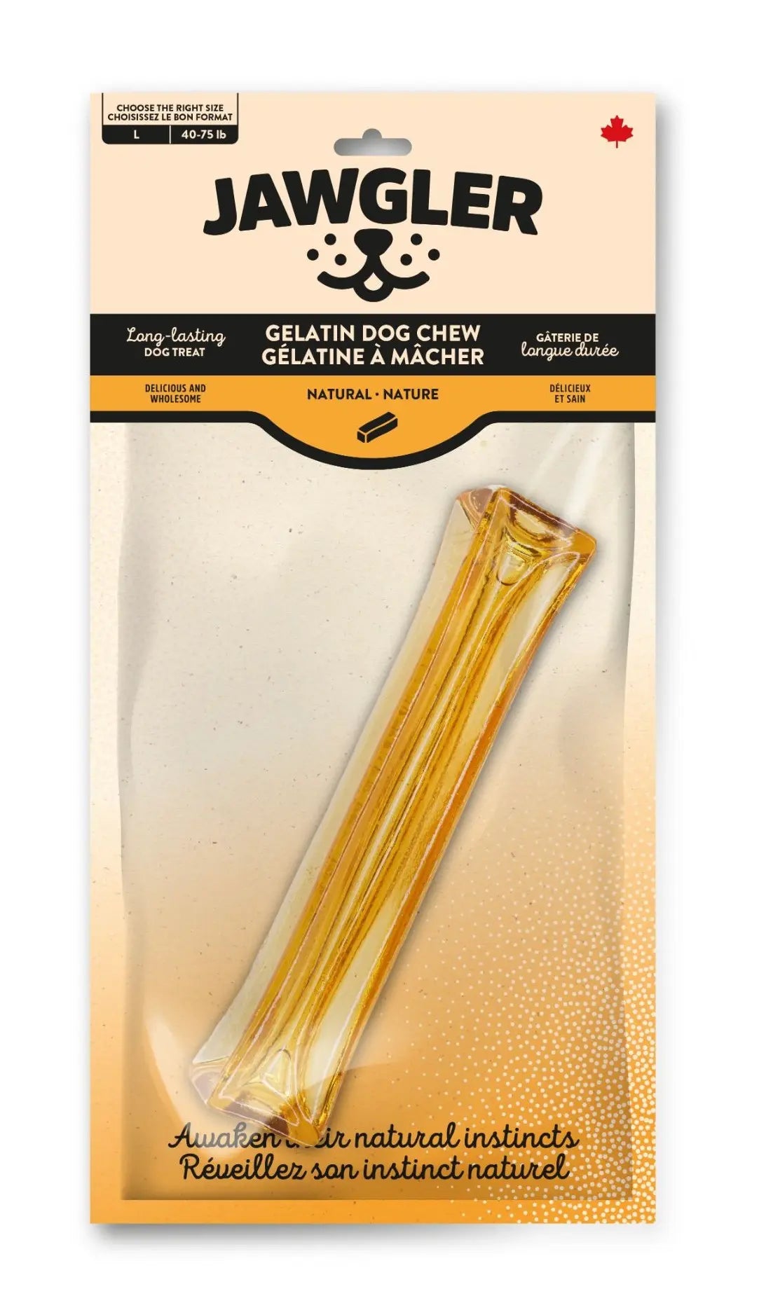Jawgler Bâton de Gélatine à Mâcher Nature  Grand