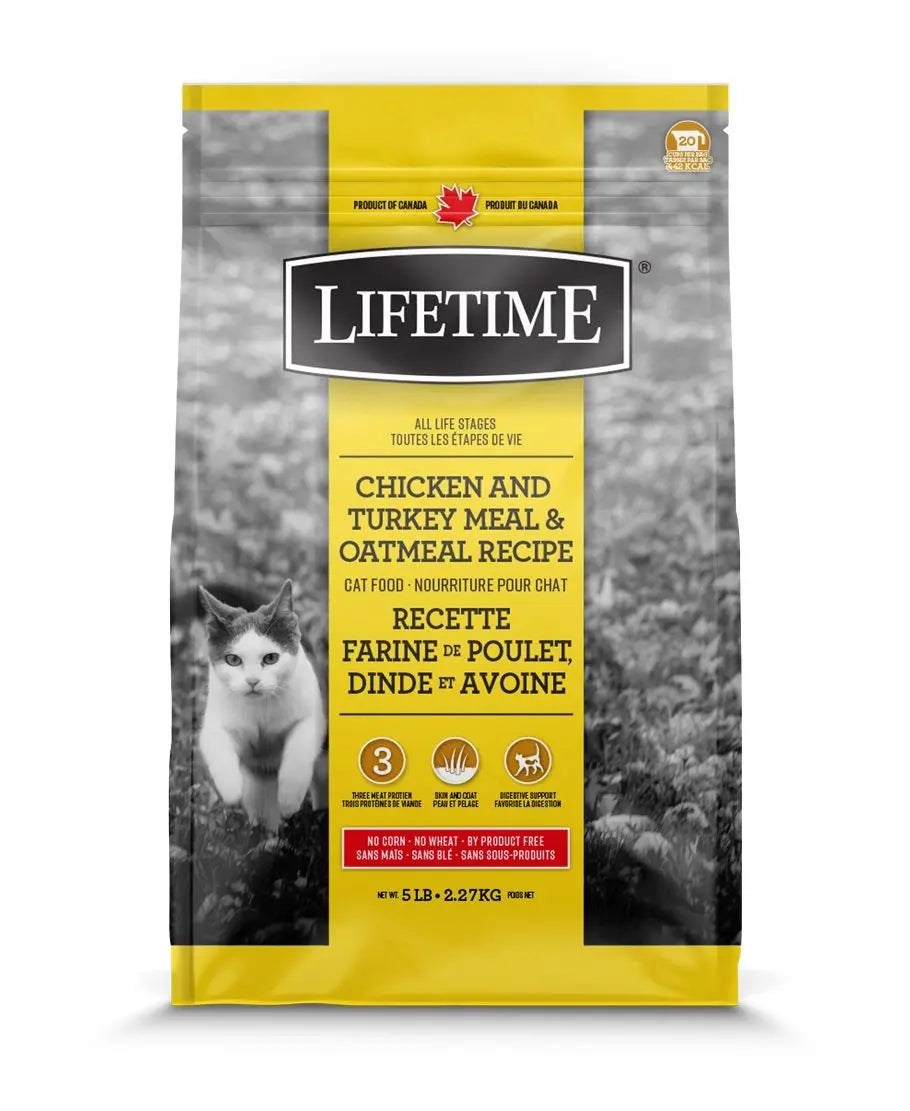 Trouw Nutrition Lifetime Chat Poulet, Dinde et Avoine 5lbs / 2.27kg
