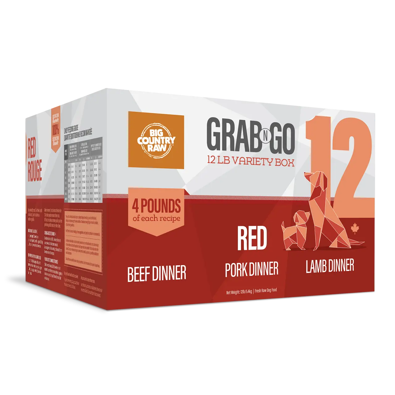 Big Country Raw Grab N Go Viandes Rouges 12lbs / 5.44kg