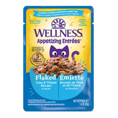 Wellness Appetizing Entrées Émietté Recette de Thon et Tilapia en Bouillon 40g