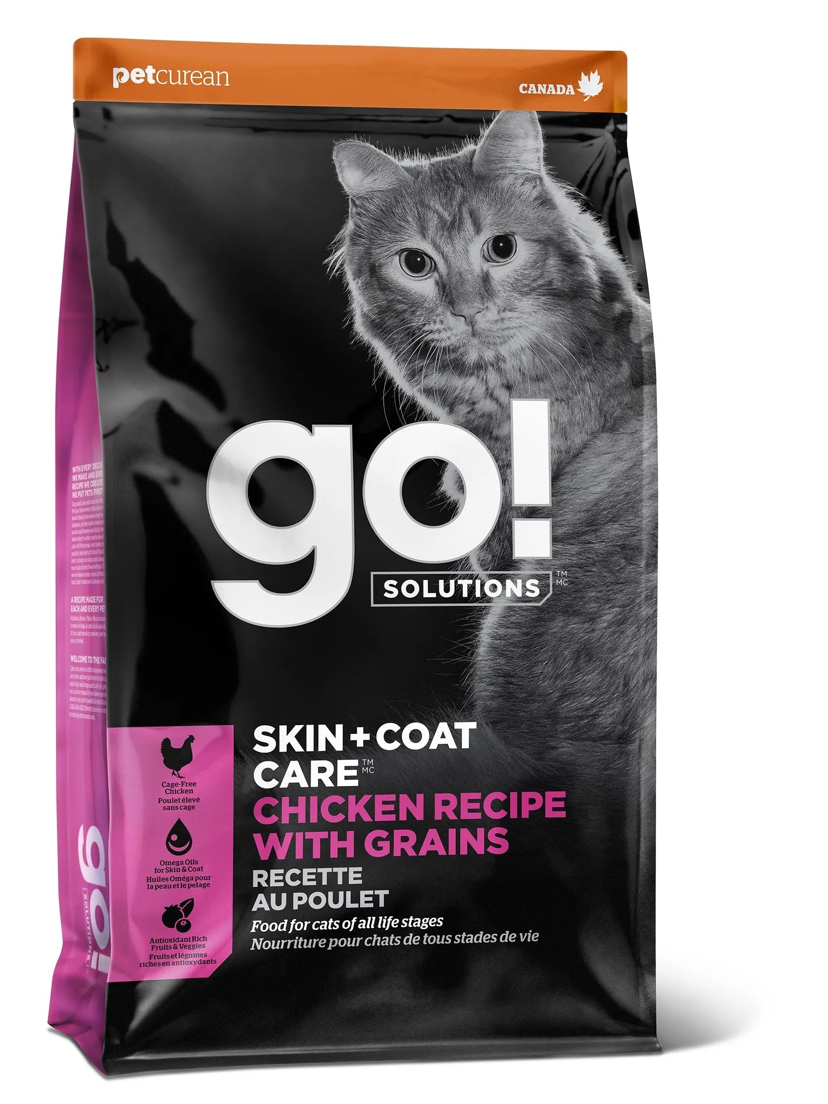 Petcurean Go! Peau + Poils Pour Chat Poulet 3lbs / 1.36kg