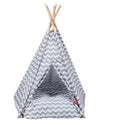 Bud'z Tente Tipi à Chevrons Gris & Blancs pour Chat 66 x 63.5cm