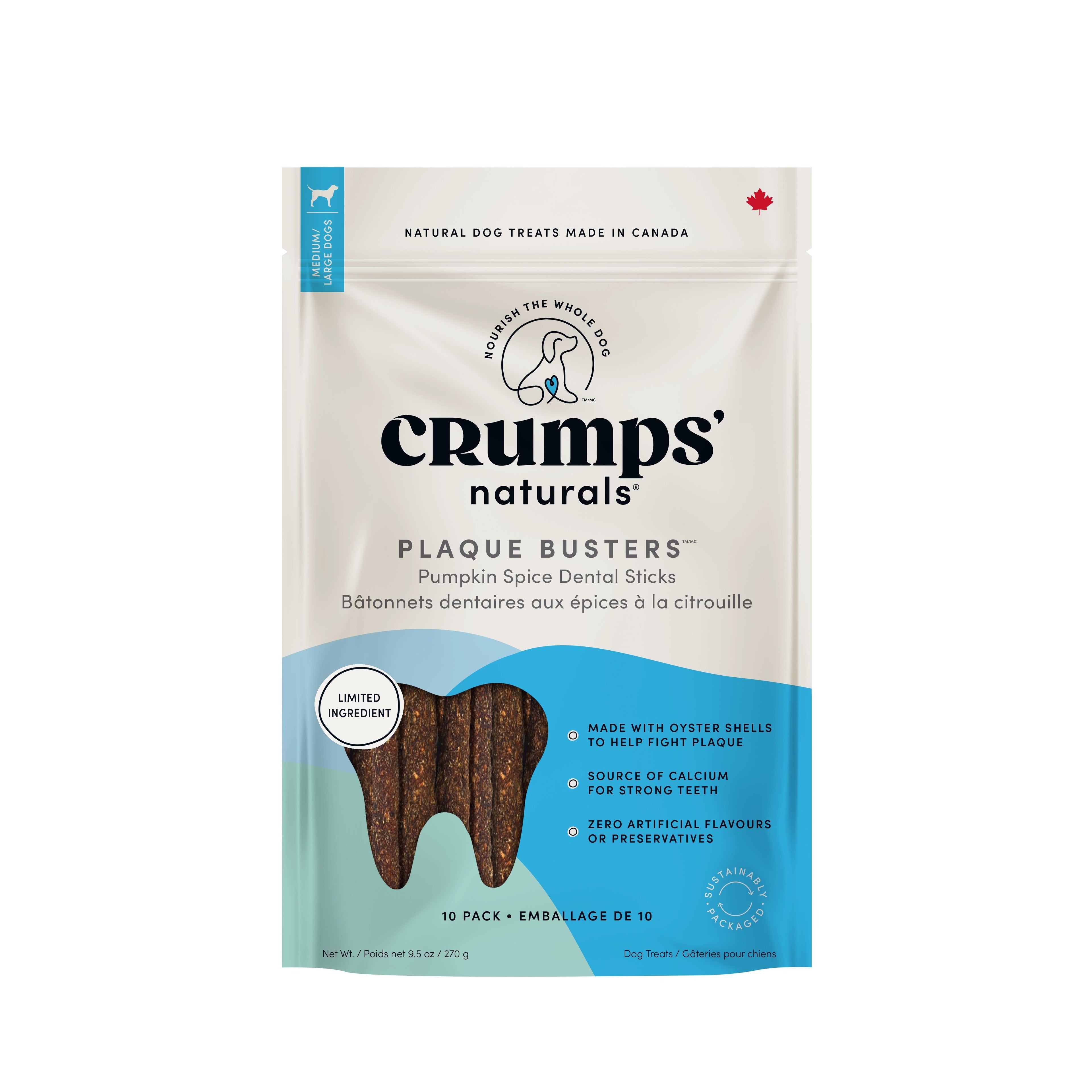 Crumps Naturals Plaque Busters Bâtonnets Dentaires Épices à la Citrouille (10 Unités) 270g