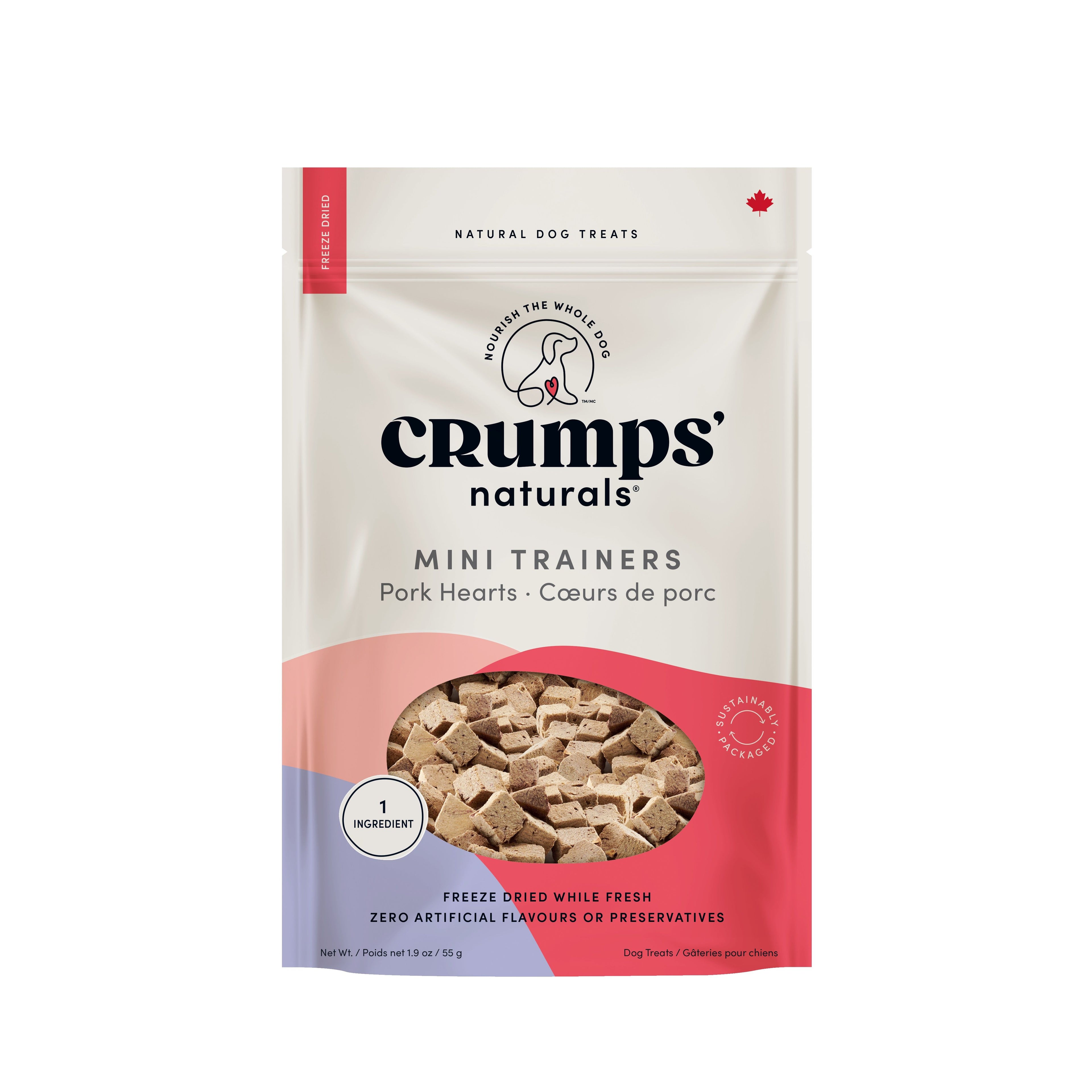 Crumps Naturals Mini Trainers Coeurs de Porc 55g