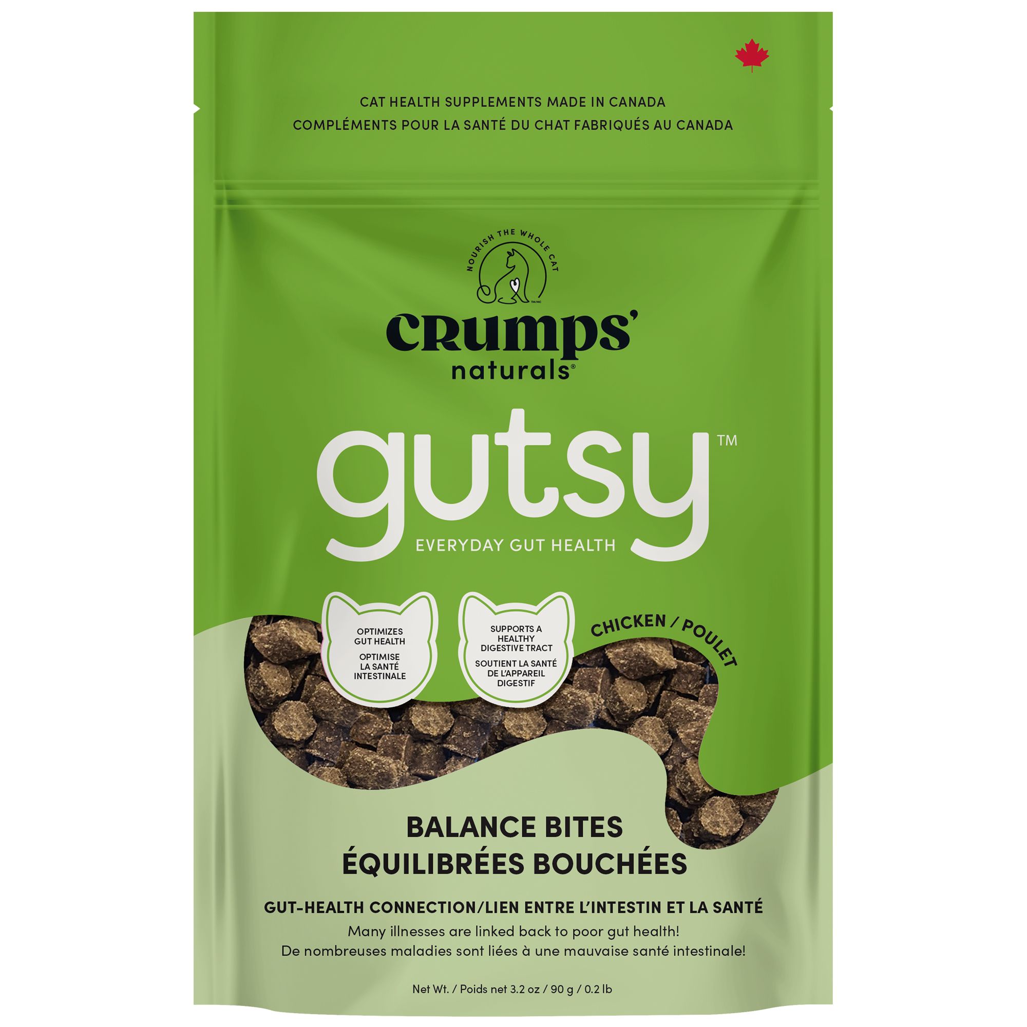 Crumps Naturals Gutsy Gâteries Pour Chat Bouchées Équilibrées Poulet 90g