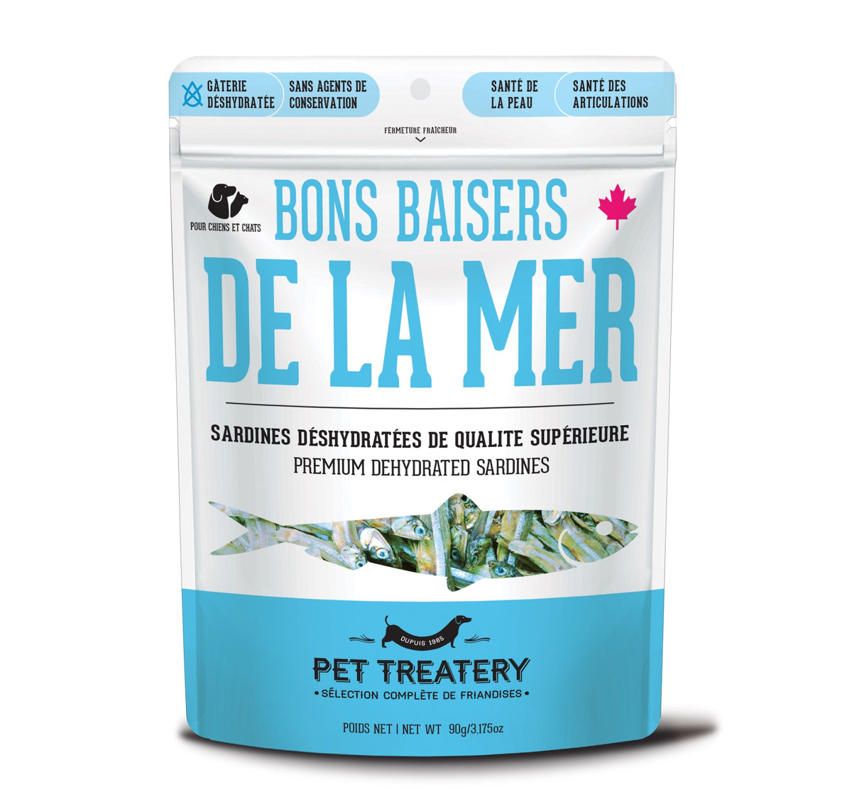 Pet Treatery Sardines Déshydratées pour Chien et Chat 90g