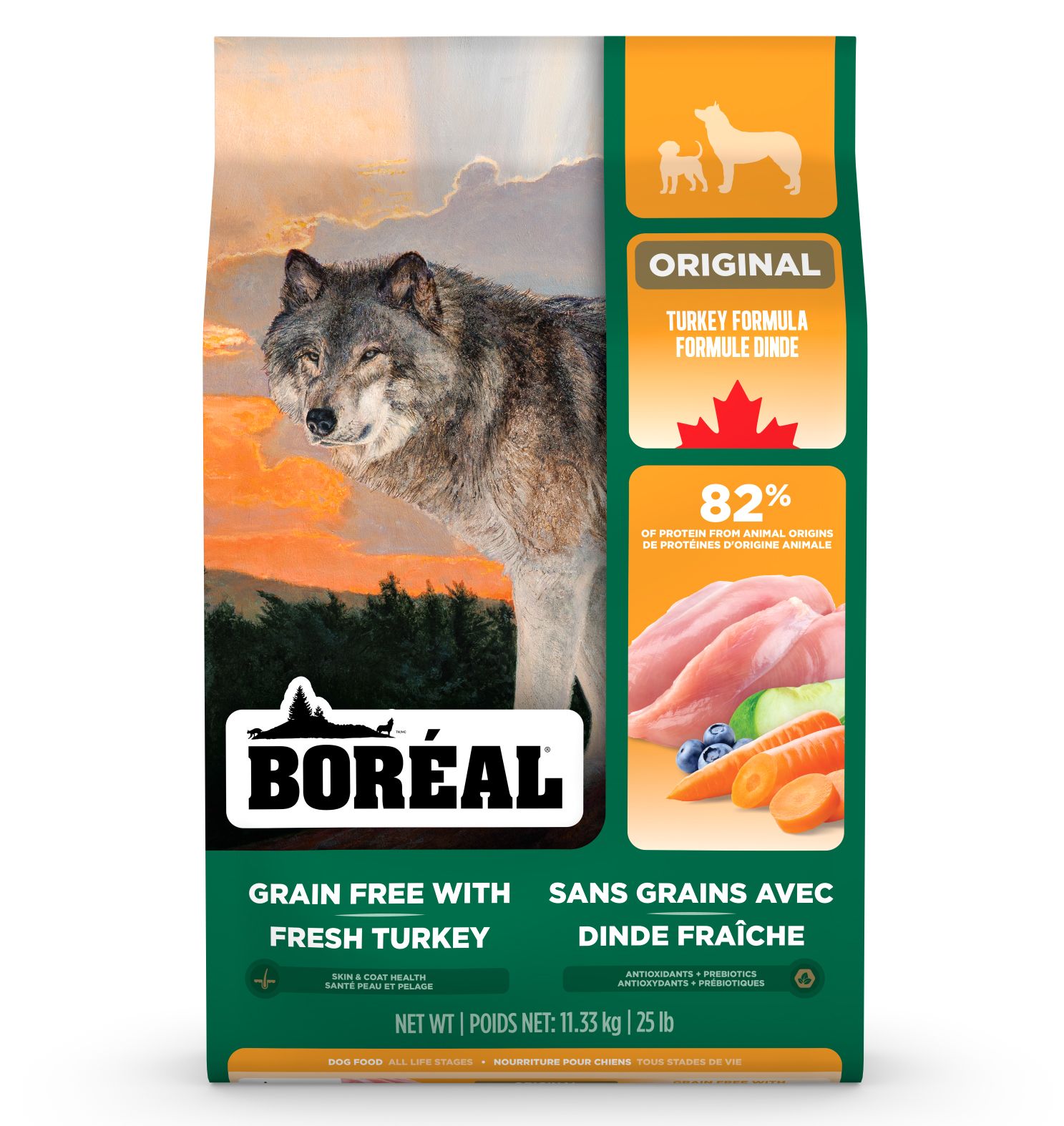 Boréal Original, Nourriture Pour Chien - Sans Grains, Dinde 25lbs / 11.36kg