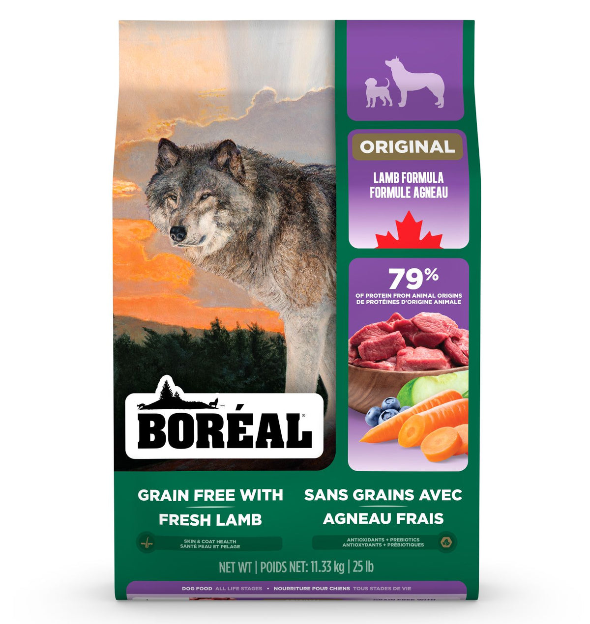 Boréal Original, Nourriture Pour Chien - Sans Grains, Agneau 25lbs / 11.36kg