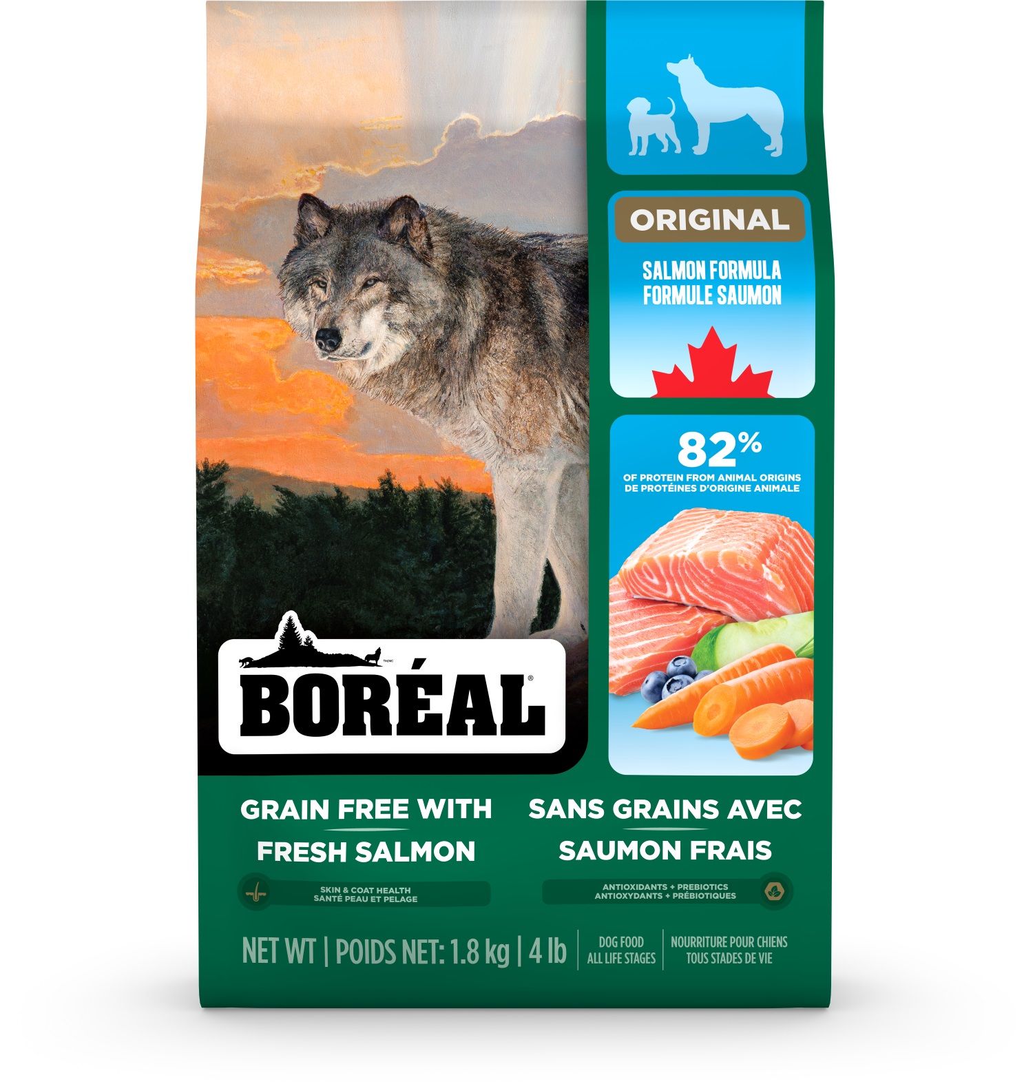 Boréal Original, Nourriture Pour Chien - Sans Grains, Saumon 4lbs / 1.8kg