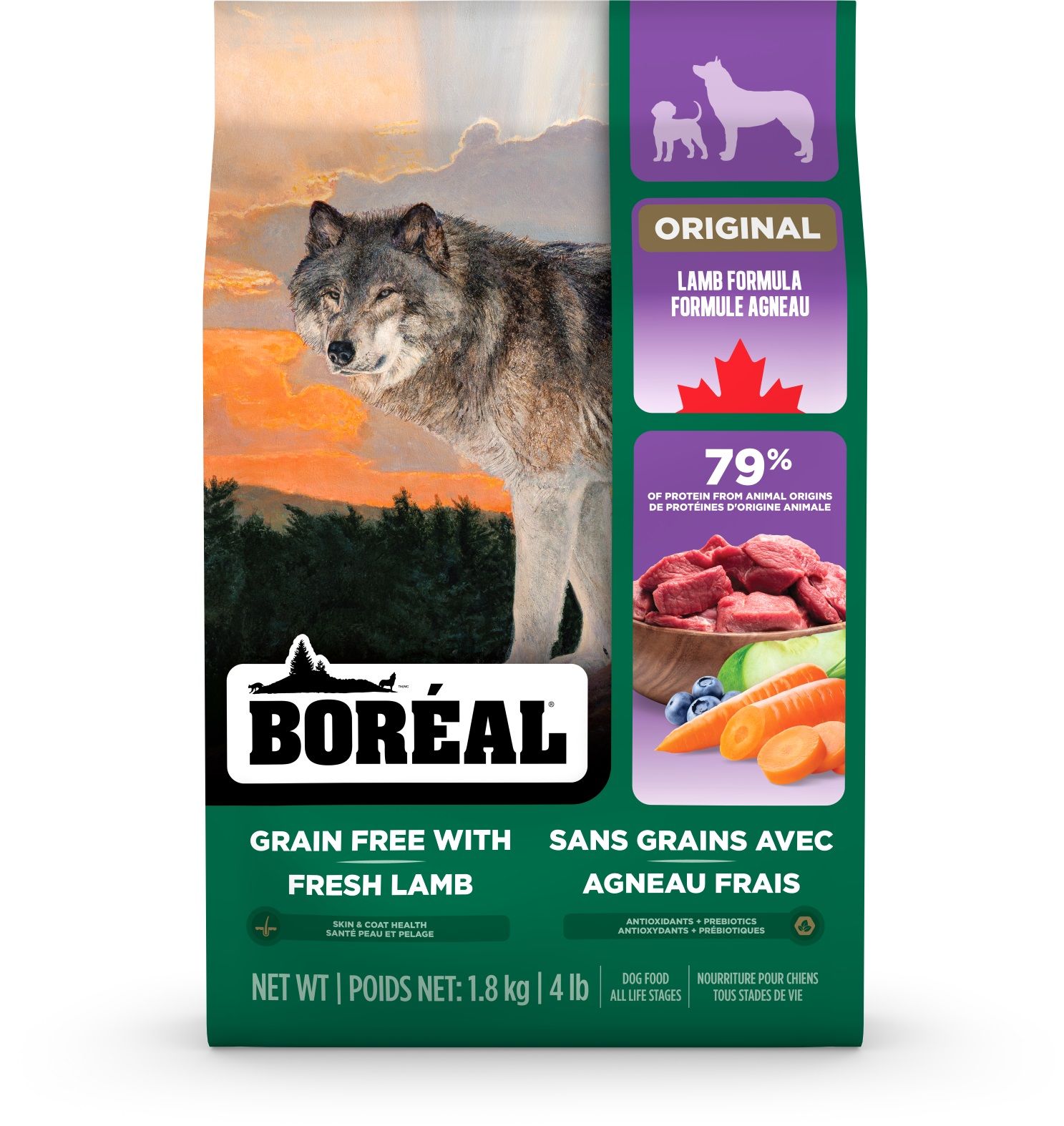 Boréal Original, Nourriture Pour Chien - Sans Grains, Agneau 4lbs / 1.8kg