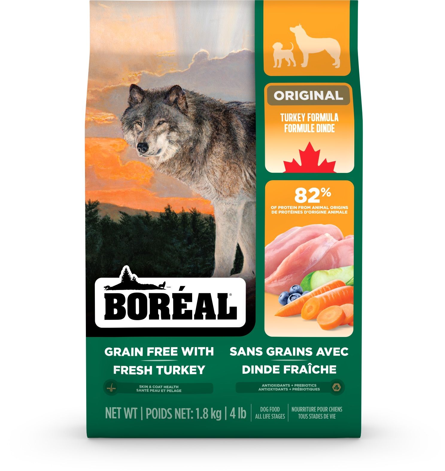 Boréal Original, Nourriture Pour Chien - Sans Grains, Dinde 4lbs / 1.8kg