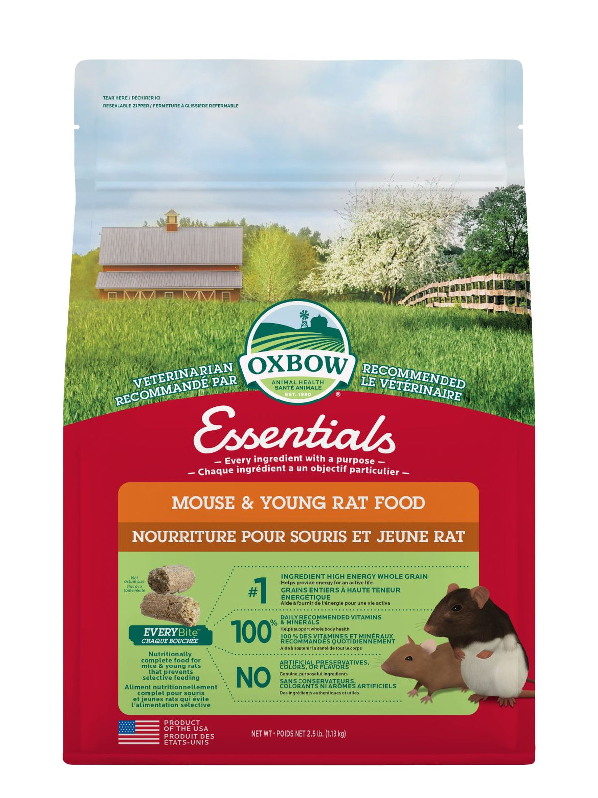 Oxbow Essentials pour Souris et Jeune Rat 2.5lbs / 1.13kg