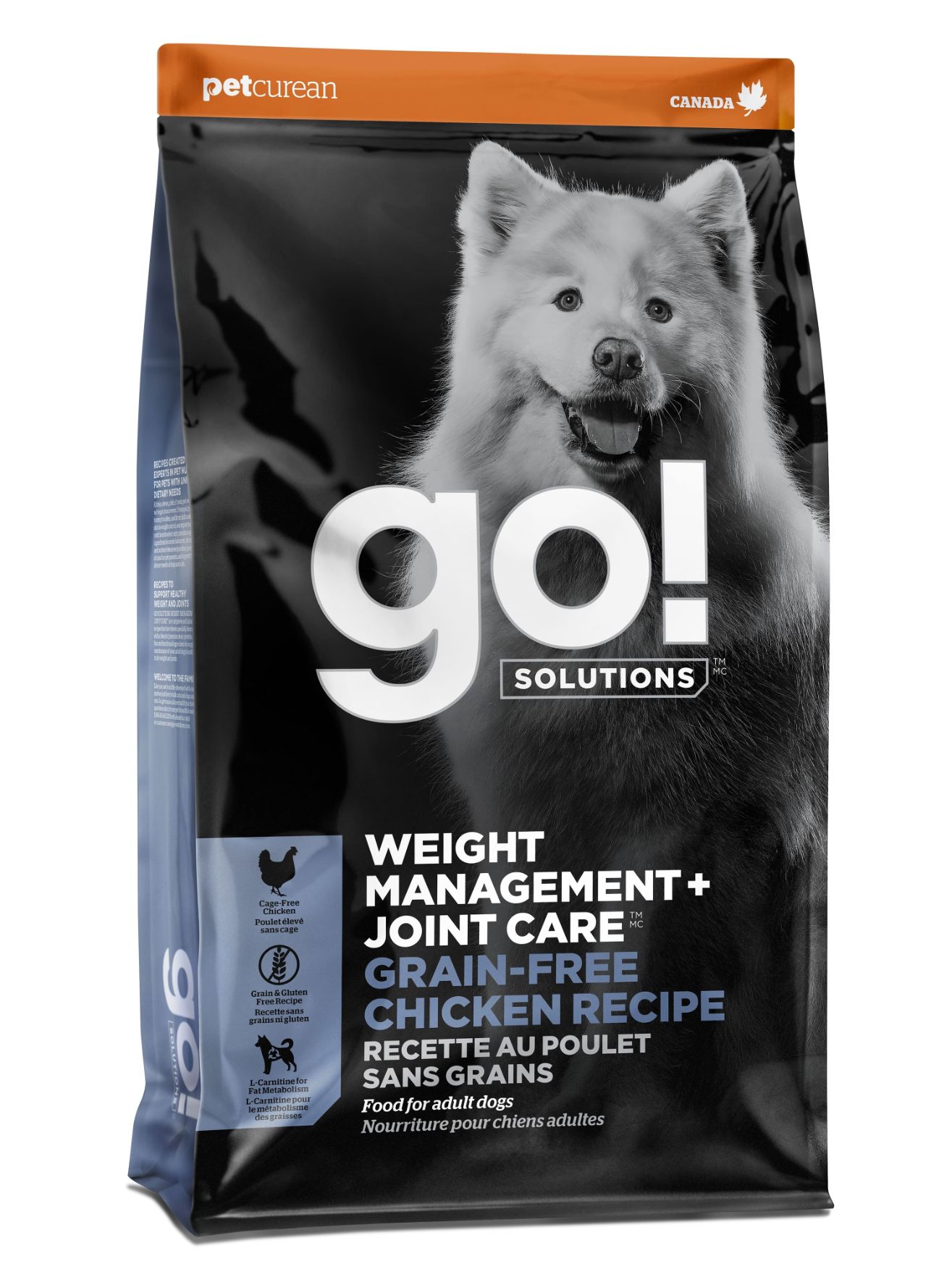 Petcurean Go! Contrôle Du Poids + Articulations Sans Grains Pour Chien Poulet 22lbs / 9.98kg