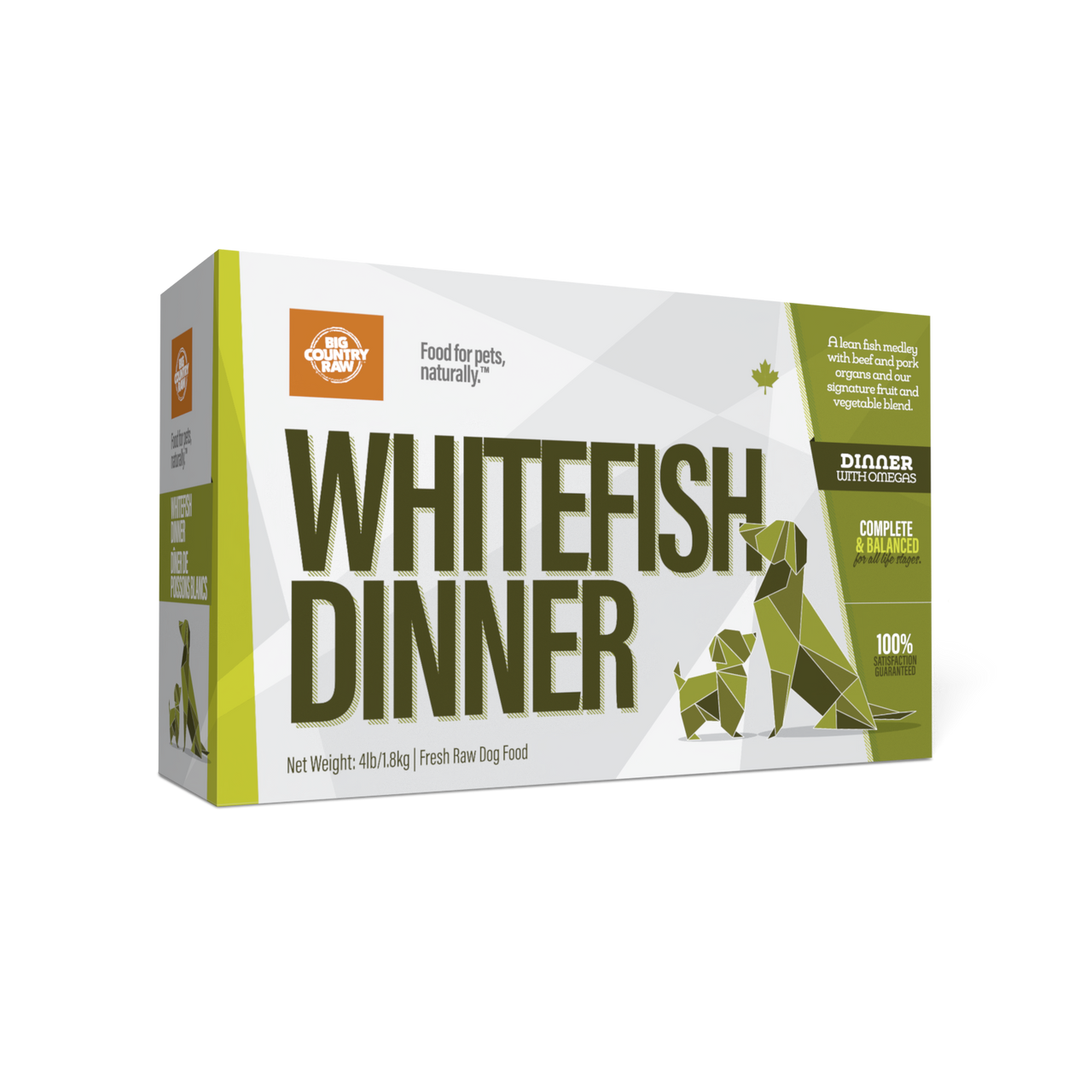 Big Country Raw Dîner De Poissons Blancs 4lbs / 1.8kg