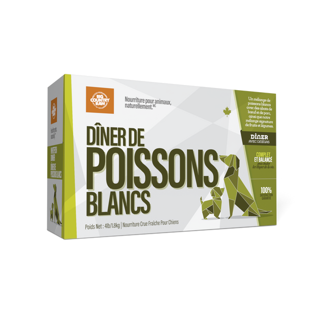 Big Country Raw Dîner De Poissons Blancs 4lbs / 1.8kg