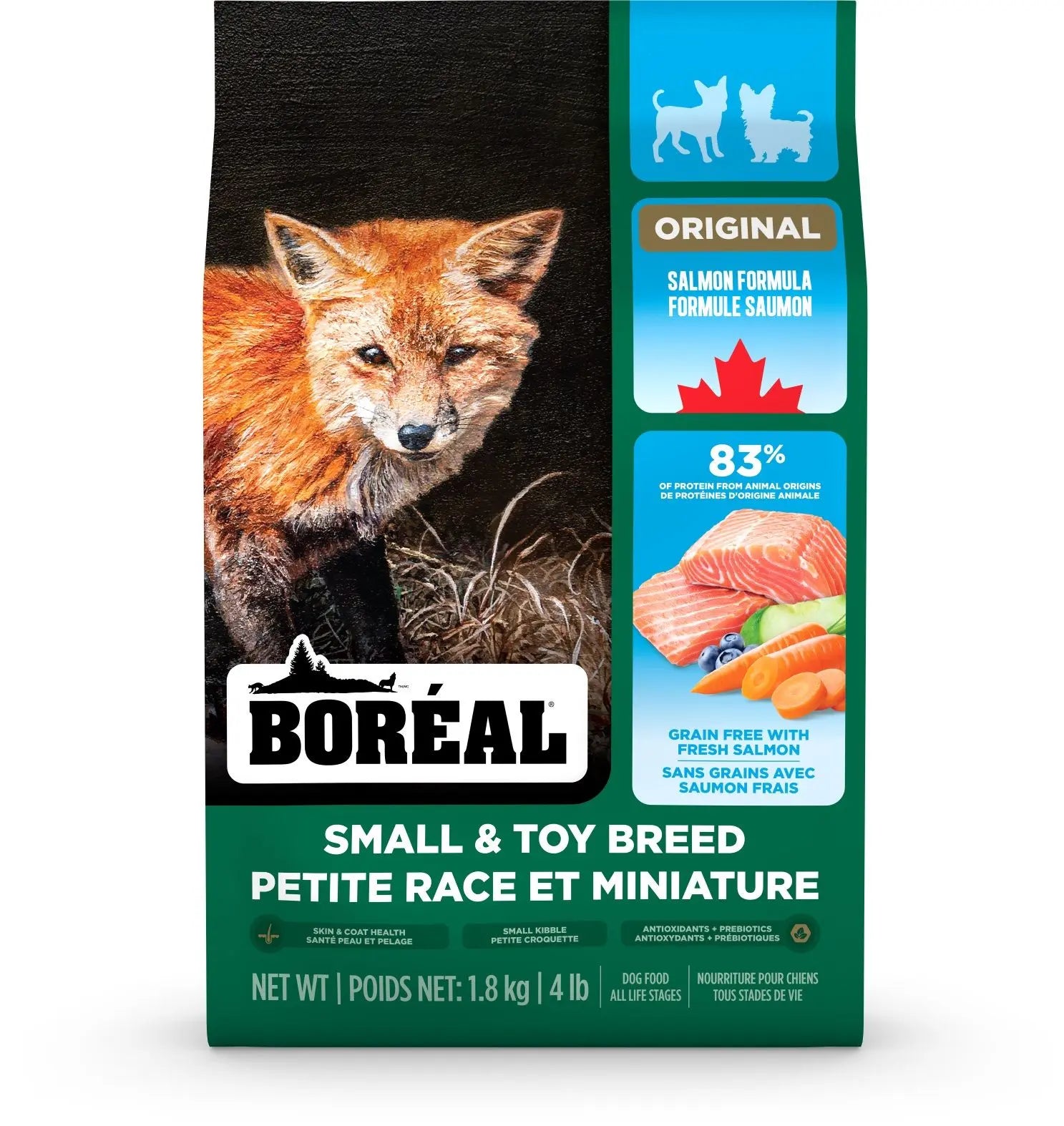 Boréal Original Pour Chien Miniature & Petite Race Sans Grains Saumon 4lbs / 1.8kg
