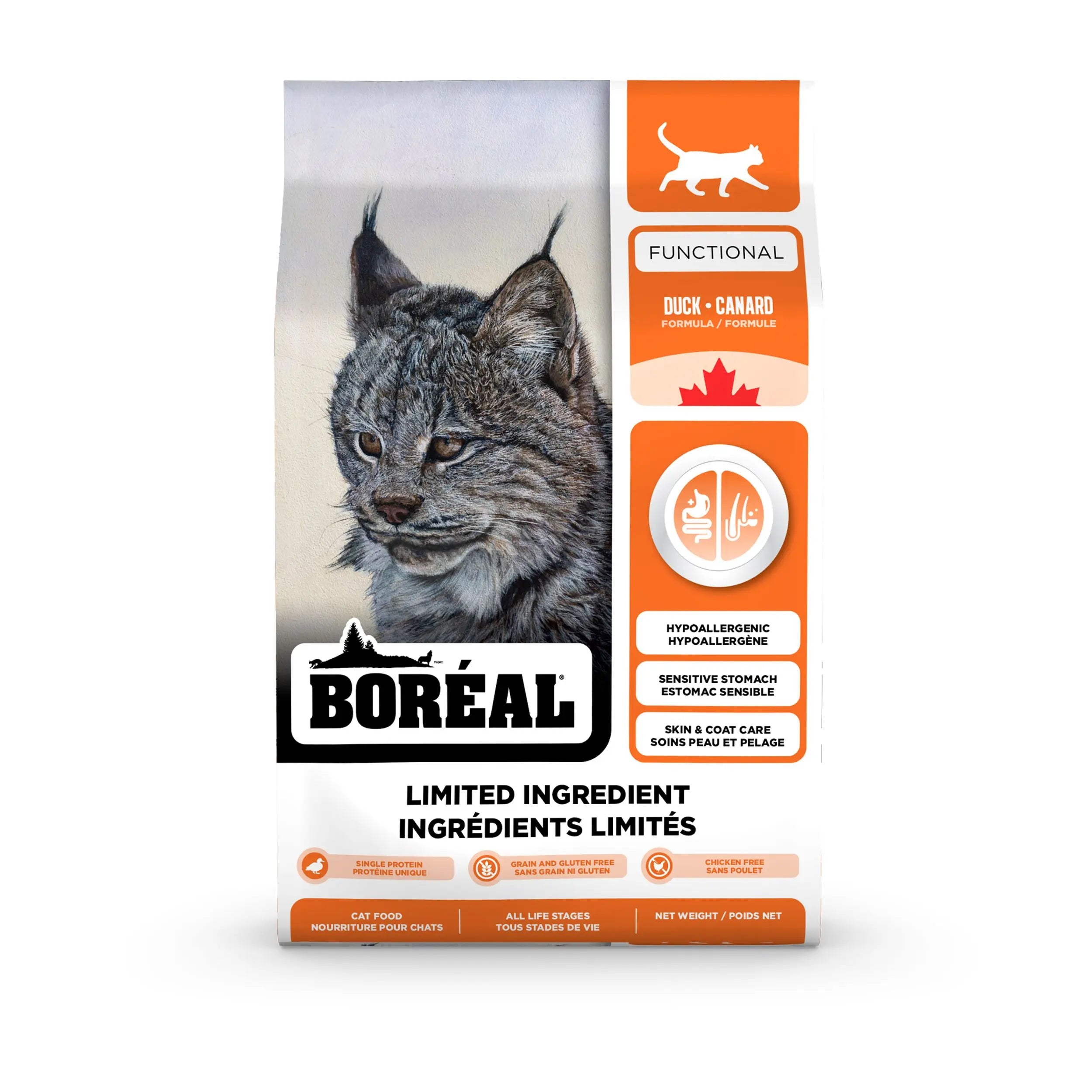 Boréal Functional, Nourriture à Ingrédients Limités Pour Chat - Canard 4lbs / 1.8kg
