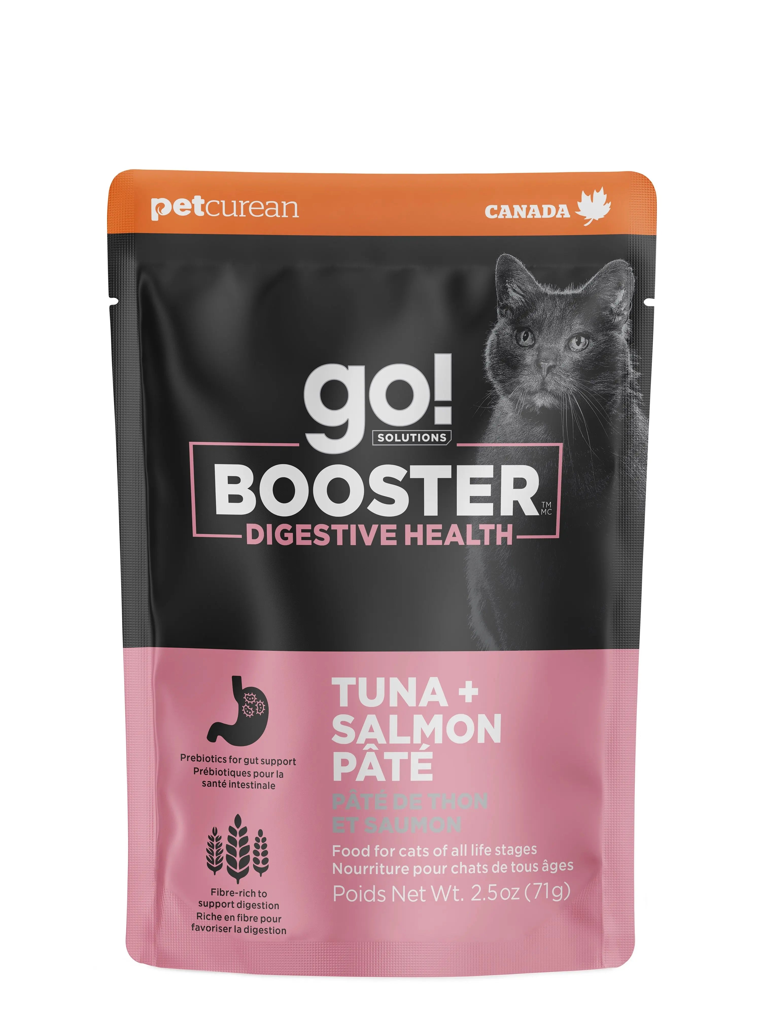 Petcurean Go! Booster pour Chat Digestion Pâté de Thon + Saumon 71g
