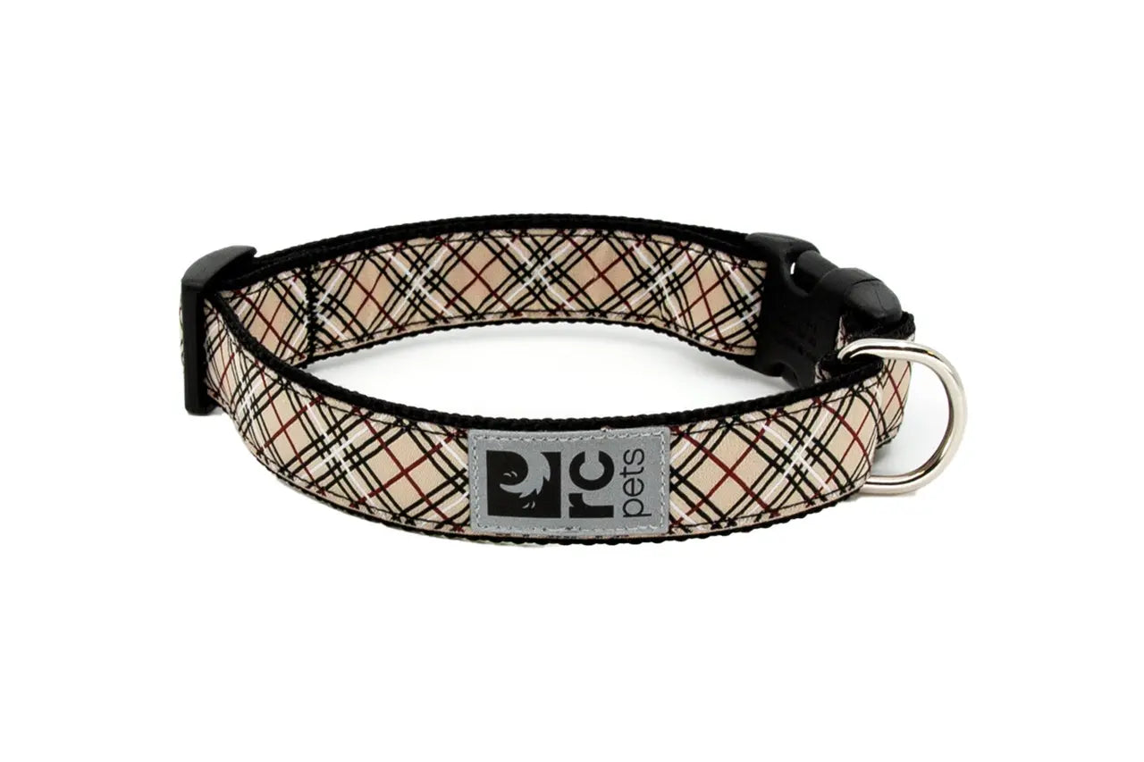 RC Pets Collier à Motif Écossais Beige G