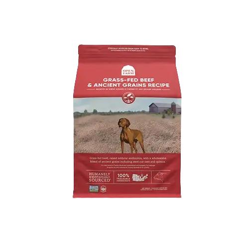 Open Farm Grains Anciens Boeuf Nourri à l’Herbe pour Chien 4lbs / 1.8kg