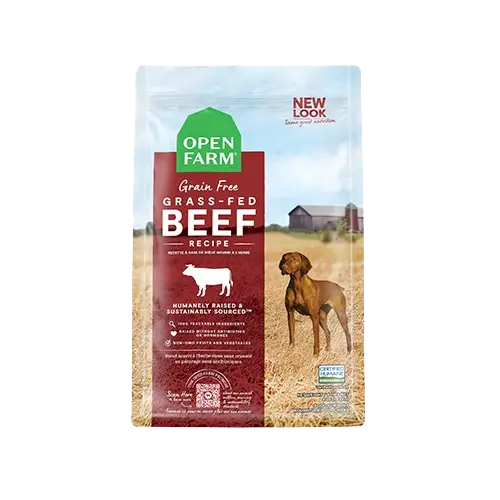 Open Farm Sans Grains Boeuf Nourri à l’Herbe pour Chien 4lbs / 1.8kg