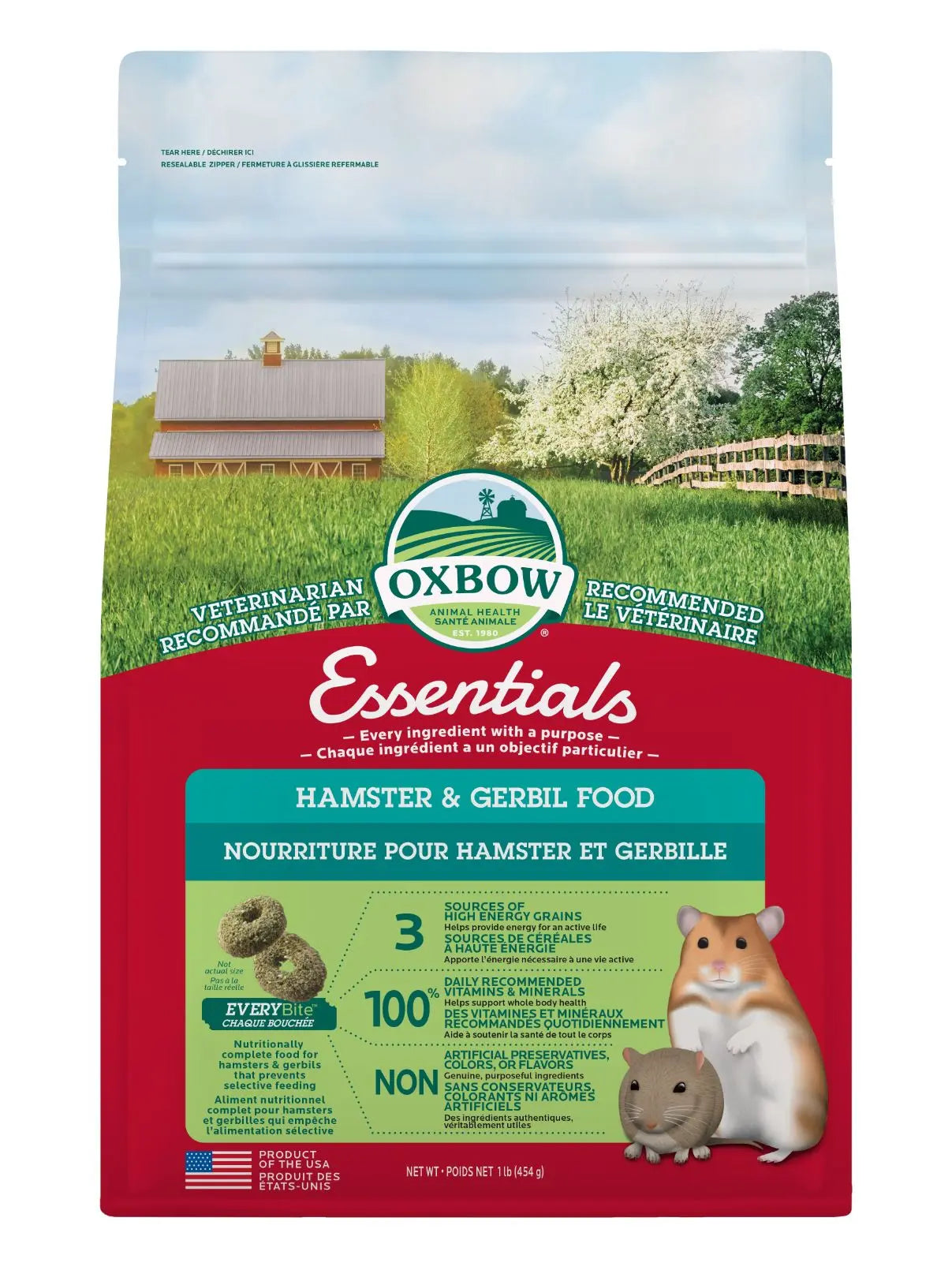 Oxbow Essentials Hamster & Gerbille 1lbs / 454g