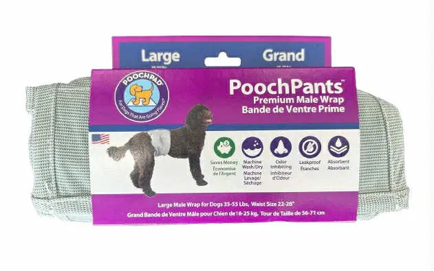 PoochPad Poochpants Bande Restrictive Réutilisable pour Mâle Grand