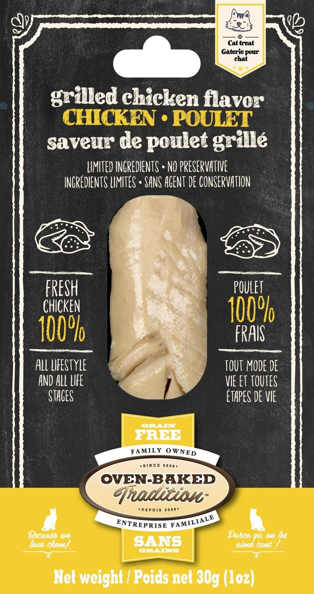 Oven-Baked Tradition Filet De Poulet Saveur De Poulet Grillé Gâterie Pour Chat 30g