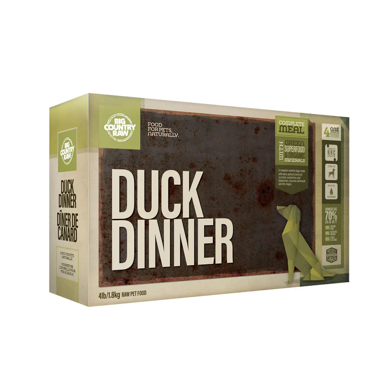 Big Country Raw Dîner De Canard 4lbs / 1.8kg