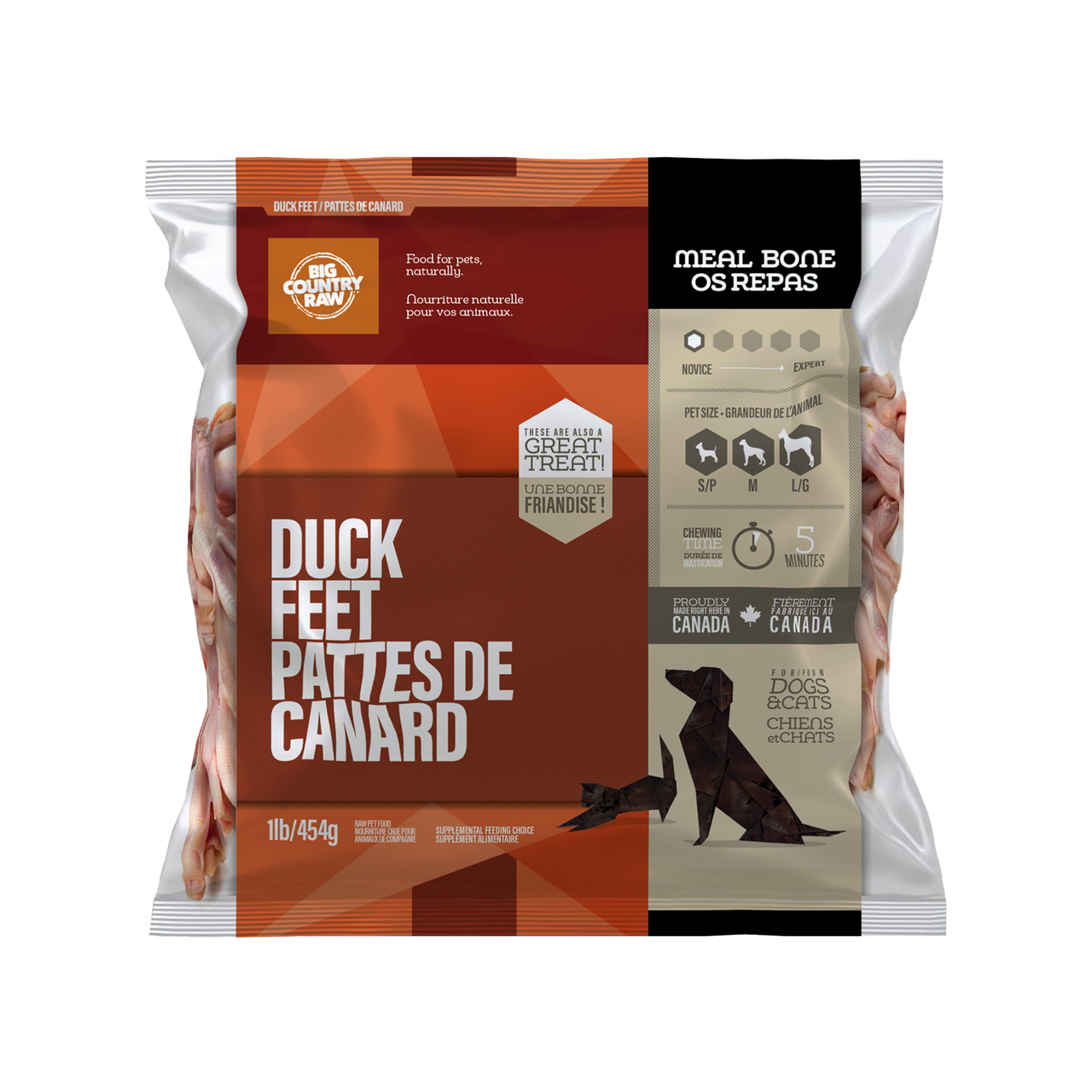 Big Country Raw Pattes de Canard 1lb / 454g