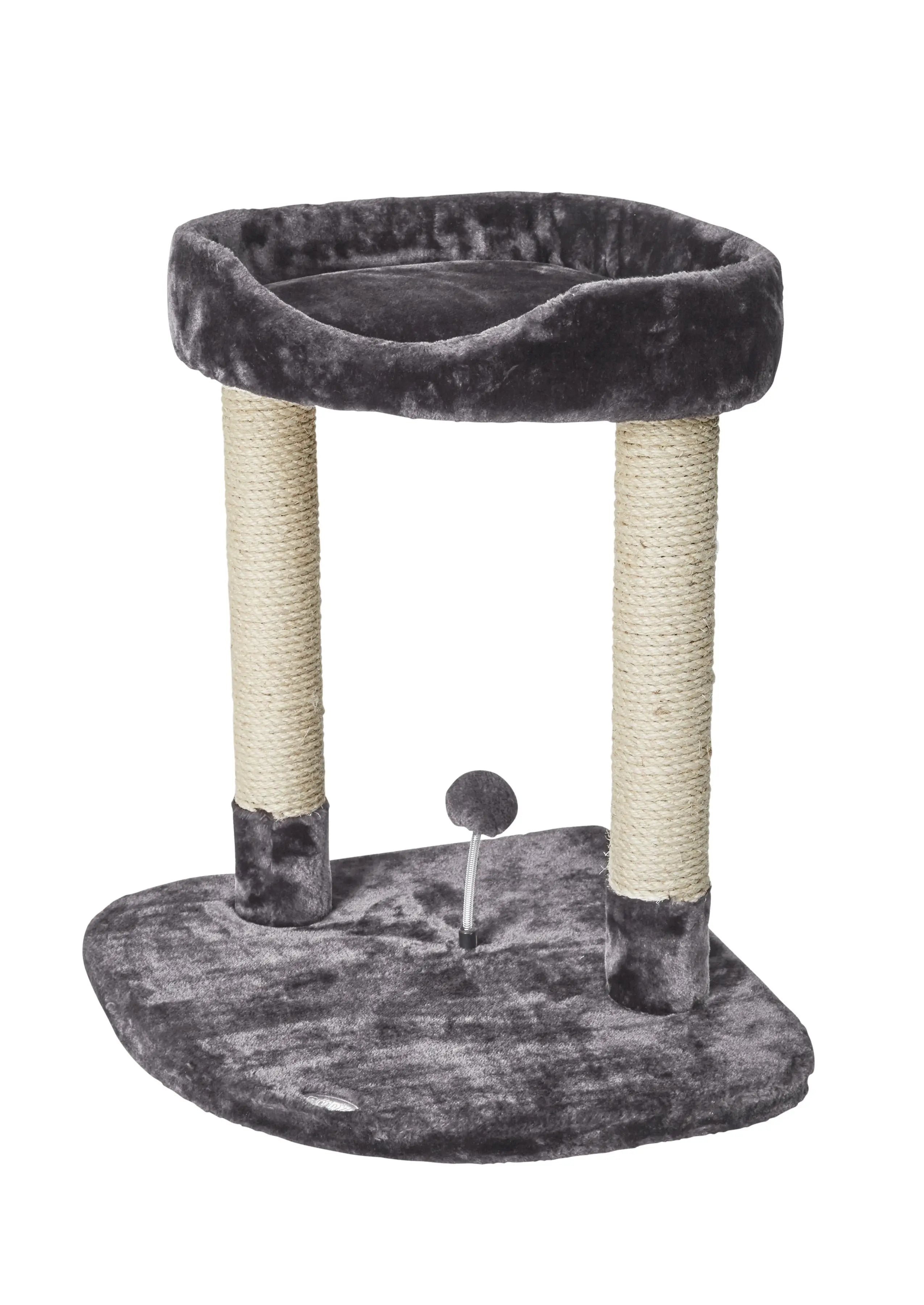 Bud'z Arbre à Chat Classique avec Jouet Sur Ressort Petit Gris 50 x 50 x 62cm